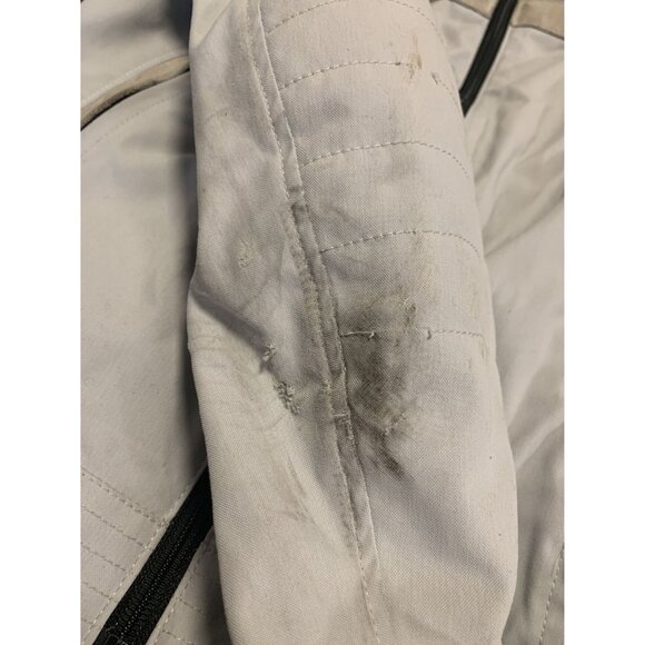 Dainese Gray Moto Streetwear Jacket Size 44 Suede Stripes Removable Protection - Picture 9 of 10